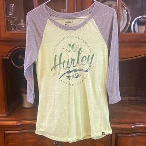 Hurley Lime Green 3/4 Sleeve Top
